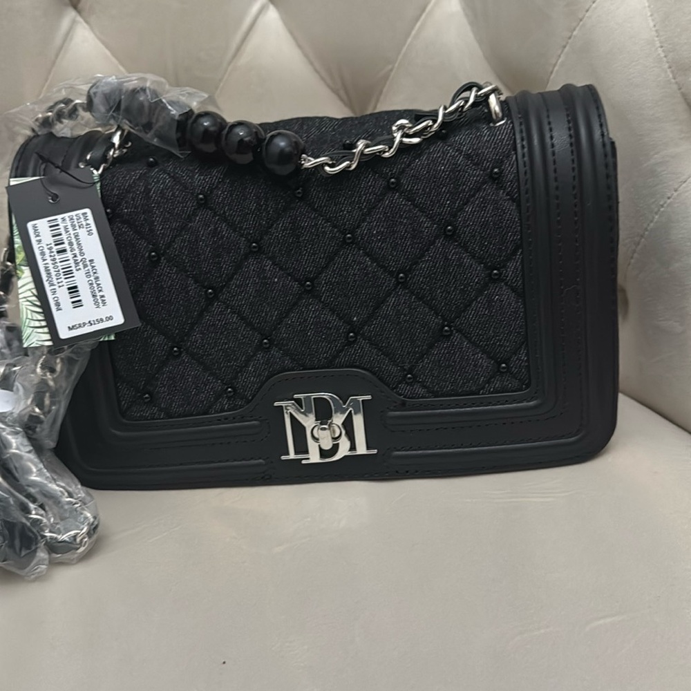 Badgley Mischka NWT 
Denim Diamond Quilted Crossbody